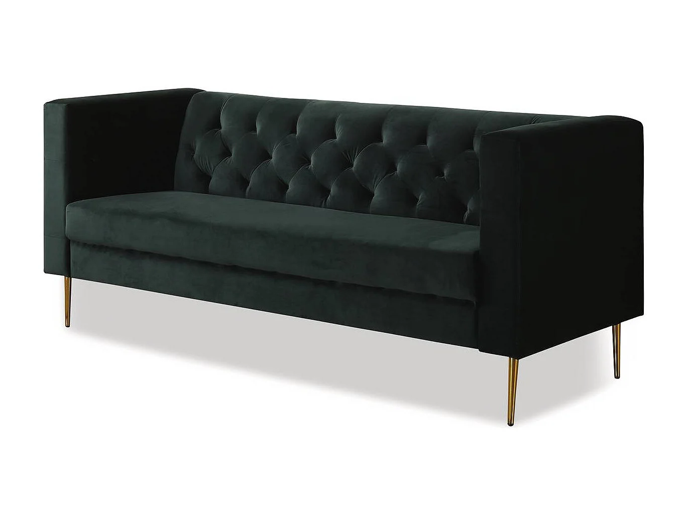 Zitbank bankstel velours "Bruce" - 196 x 76 x 82 cm - 3 zits - Groen Donkergroen