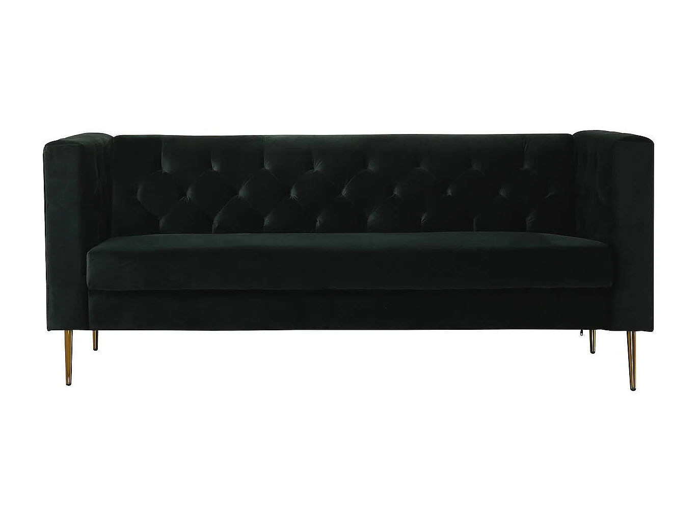 Zitbank bankstel velours "Bruce" - 196 x 76 x 82 cm - 3 zits - Groen Donkergroen