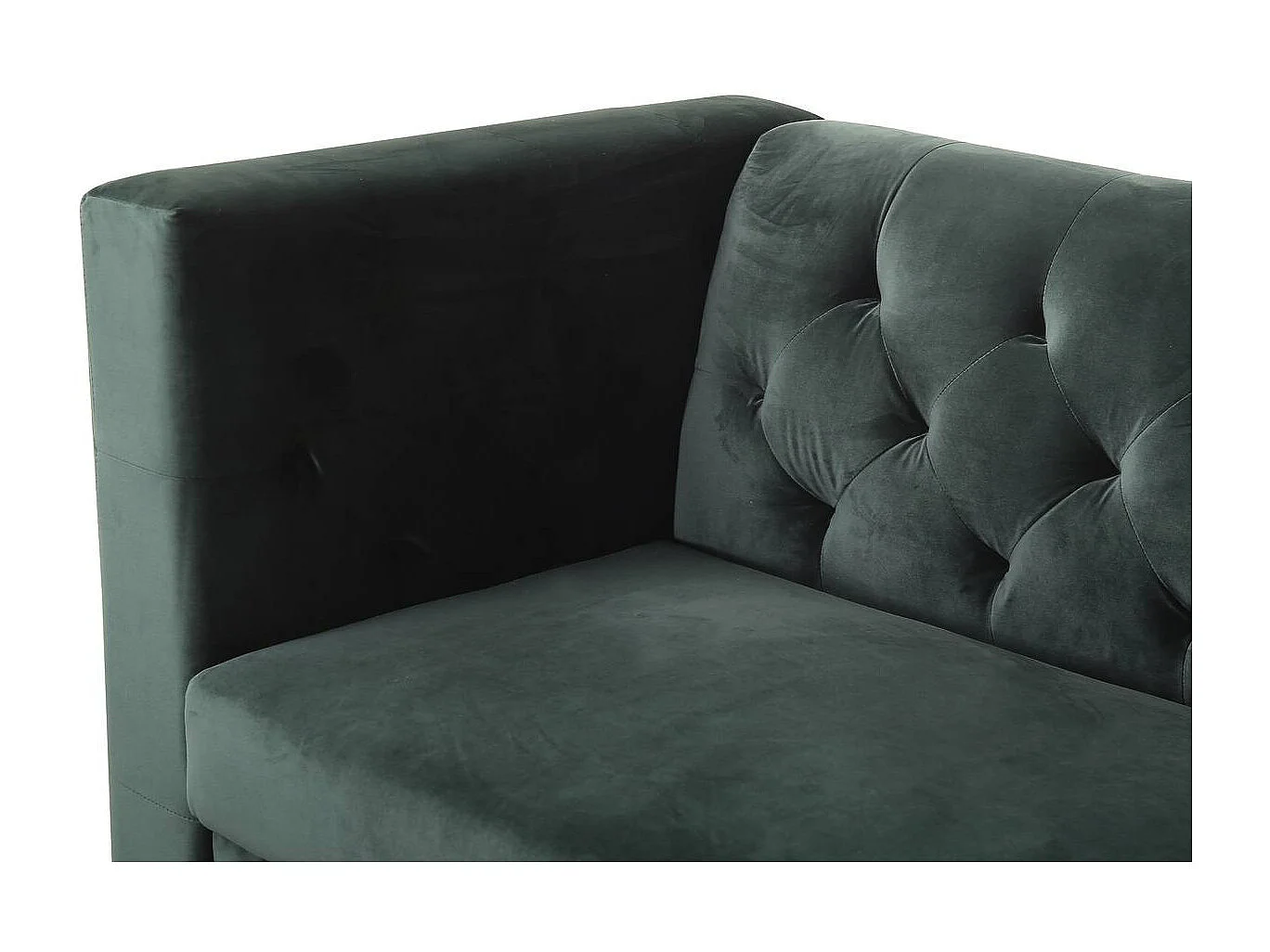 Zitbank bankstel velours "Bruce" - 196 x 76 x 82 cm - 3 zits - Groen Donkergroen