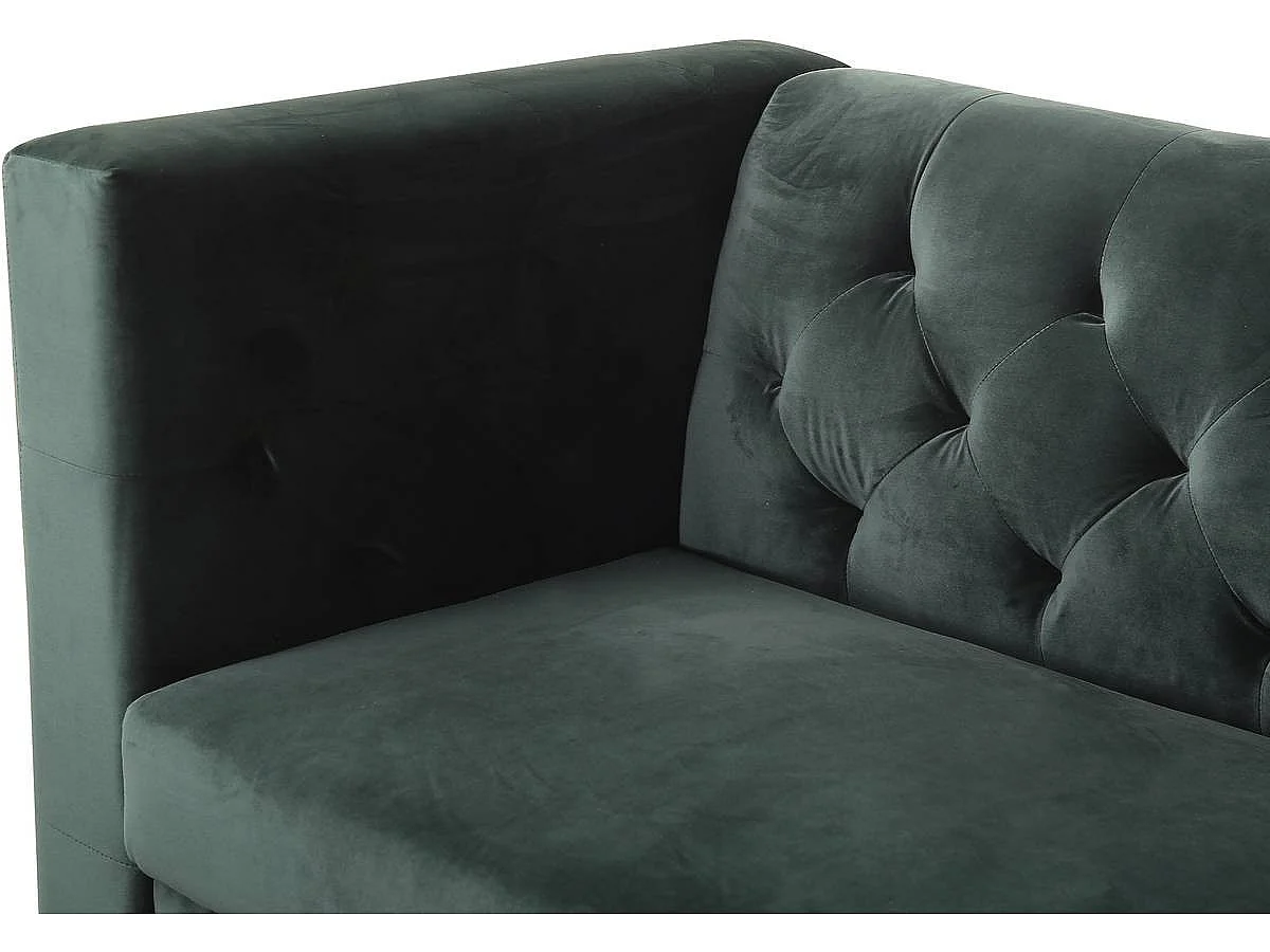 Canapé 3 places en velours vert sapin BRUCE 196x76x82 cm