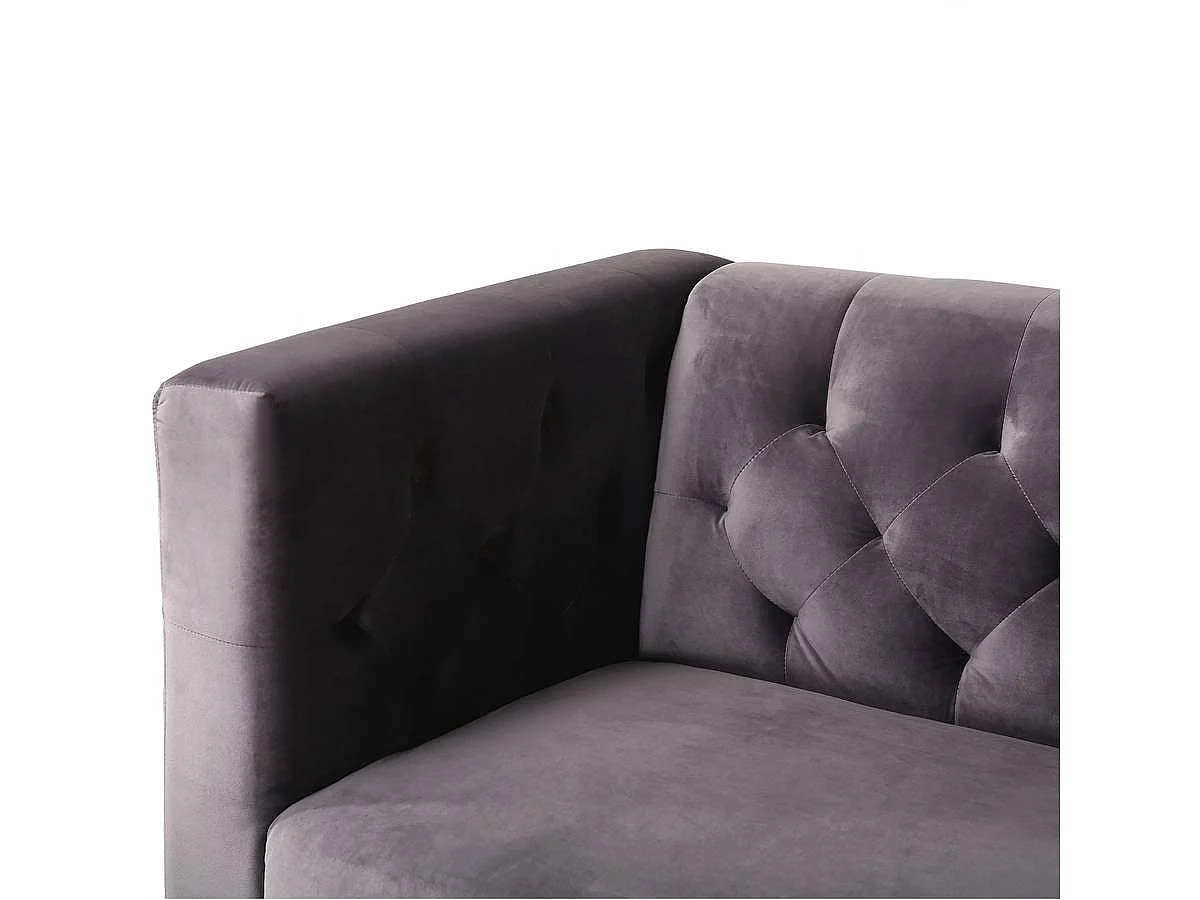 "Bruce" Sammetsfast Soffa - Mörkgrön - 3 Sitsig - 196 x 76 x 82 cm