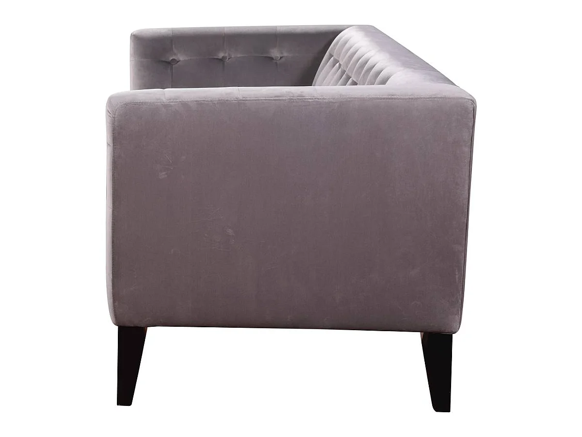 Vaste fluwelen bank "Vanessa" - 3 zitplaatsen - Lichtgrijs, eenvoudig en elegant ontwerp