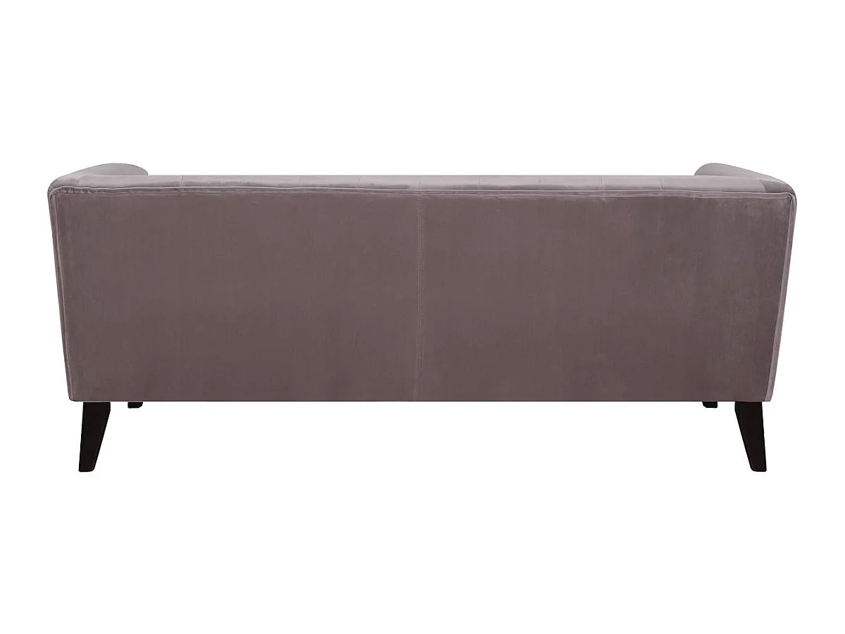 Vaste fluwelen bank "Vanessa" - 3 zitplaatsen - Lichtgrijs, eenvoudig en elegant ontwerp