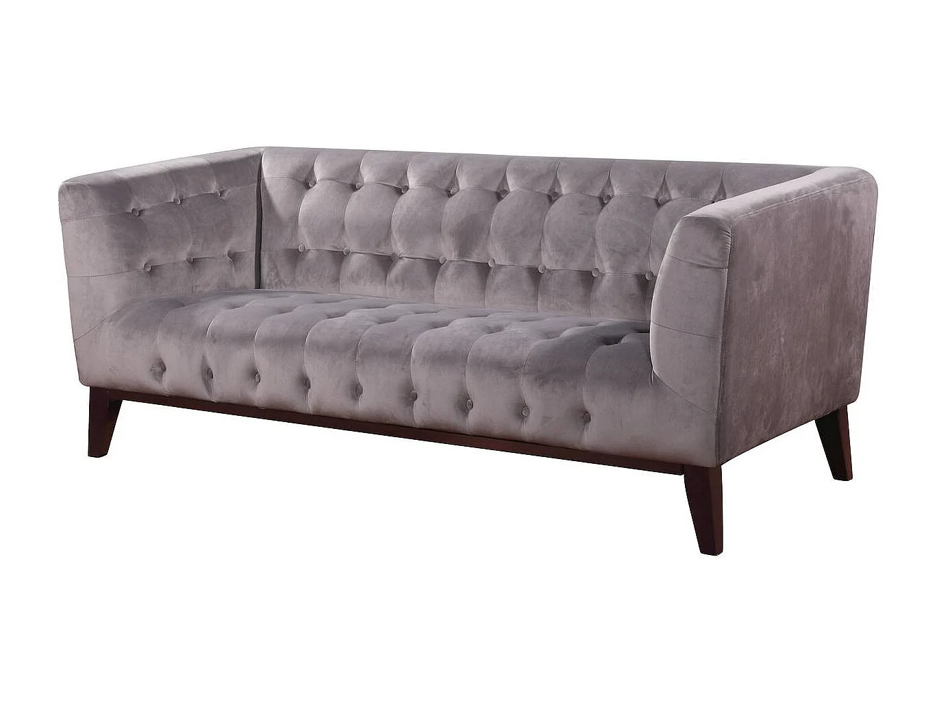 Bank bankstel velours fluweel meubel "Vanessa" - 3 zits - Grijs lichtgrijs