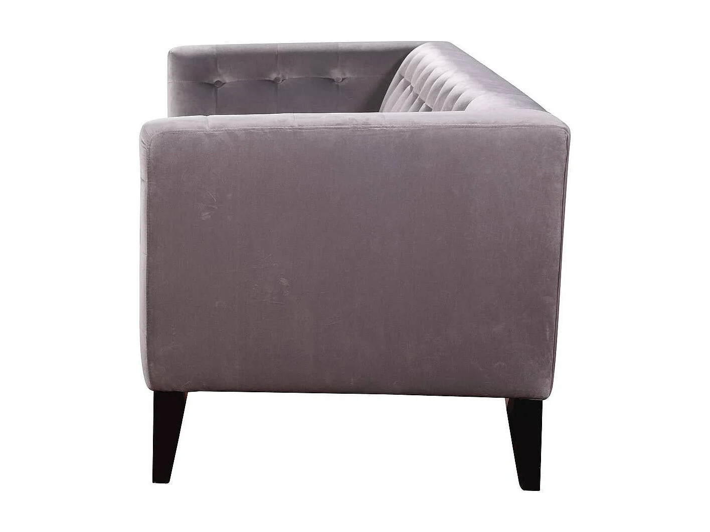 Bank bankstel velours fluweel meubel "Vanessa" - 3 zits - Grijs lichtgrijs