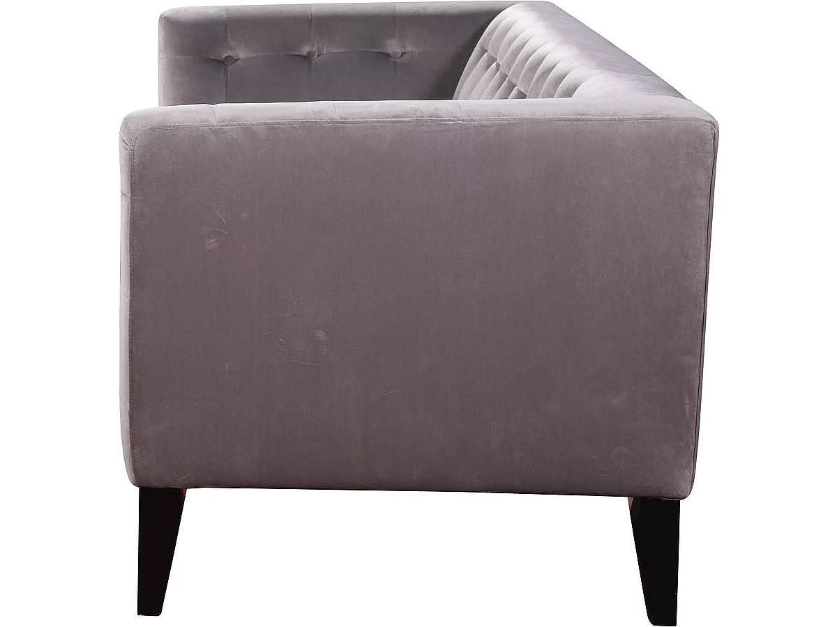 Kanapa nierozkładana "Vanessa" z weluru - 3 miejsca - Jasnoszara