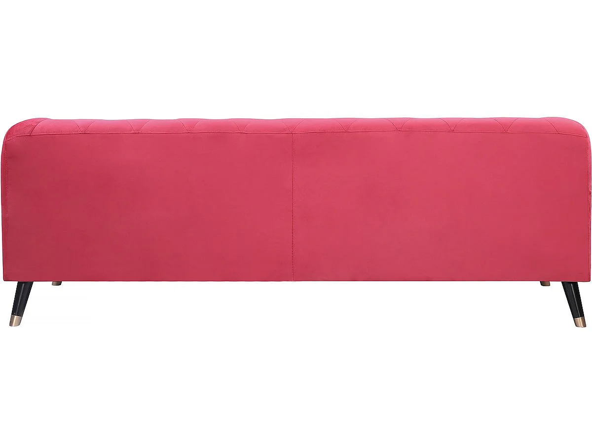 Canapé fixo em veludo "Gloria" - 216 x 86 x 76 cm - 3 lugares - Rouge