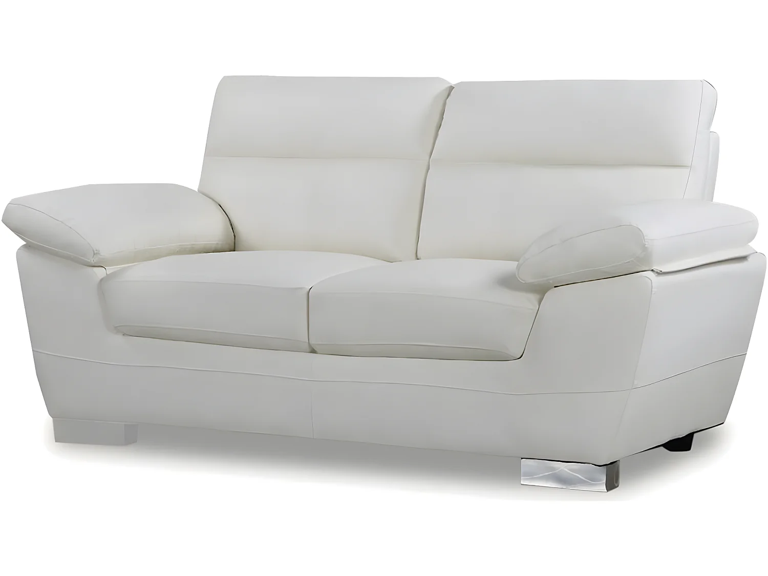 Sofa „Dallas” ze skóry odtworzonej i PVC - 169 x 88 x 90 cm - 2-osobowa - Biały