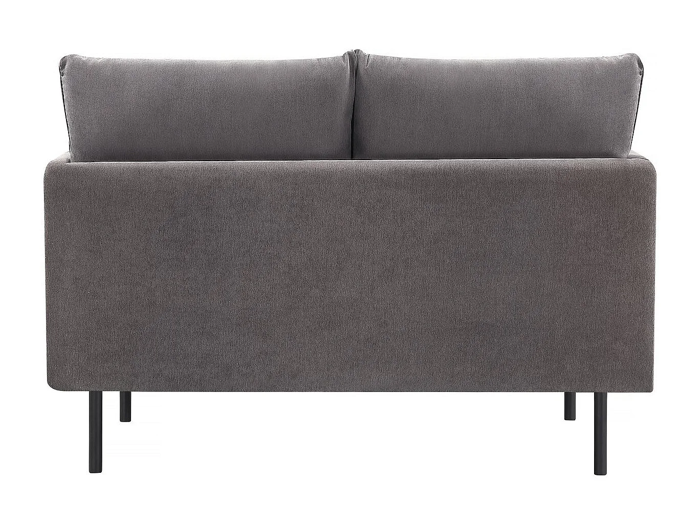 Canapé fixe tissu "Rudy" - 132 x 78 x 88 cm - 2 places - Gris foncé