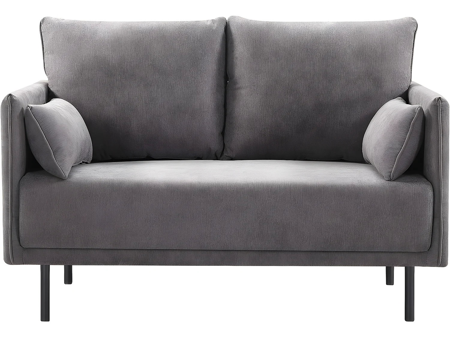 Bank bankstel meubel stof "Rudy" - 132 x 78 x 88 cm - 2 zits - Grijs Donkergrijs