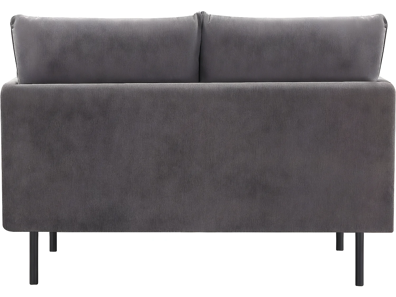 Bank bankstel meubel stof "Rudy" - 132 x 78 x 88 cm - 2 zits - Grijs Donkergrijs