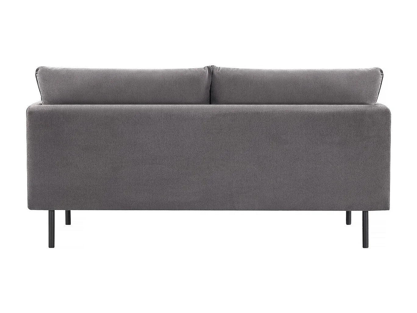 Canapé fixe tissu "Rudy" - 180.5 x 78 x 52 cm - 3 places - Gris foncé