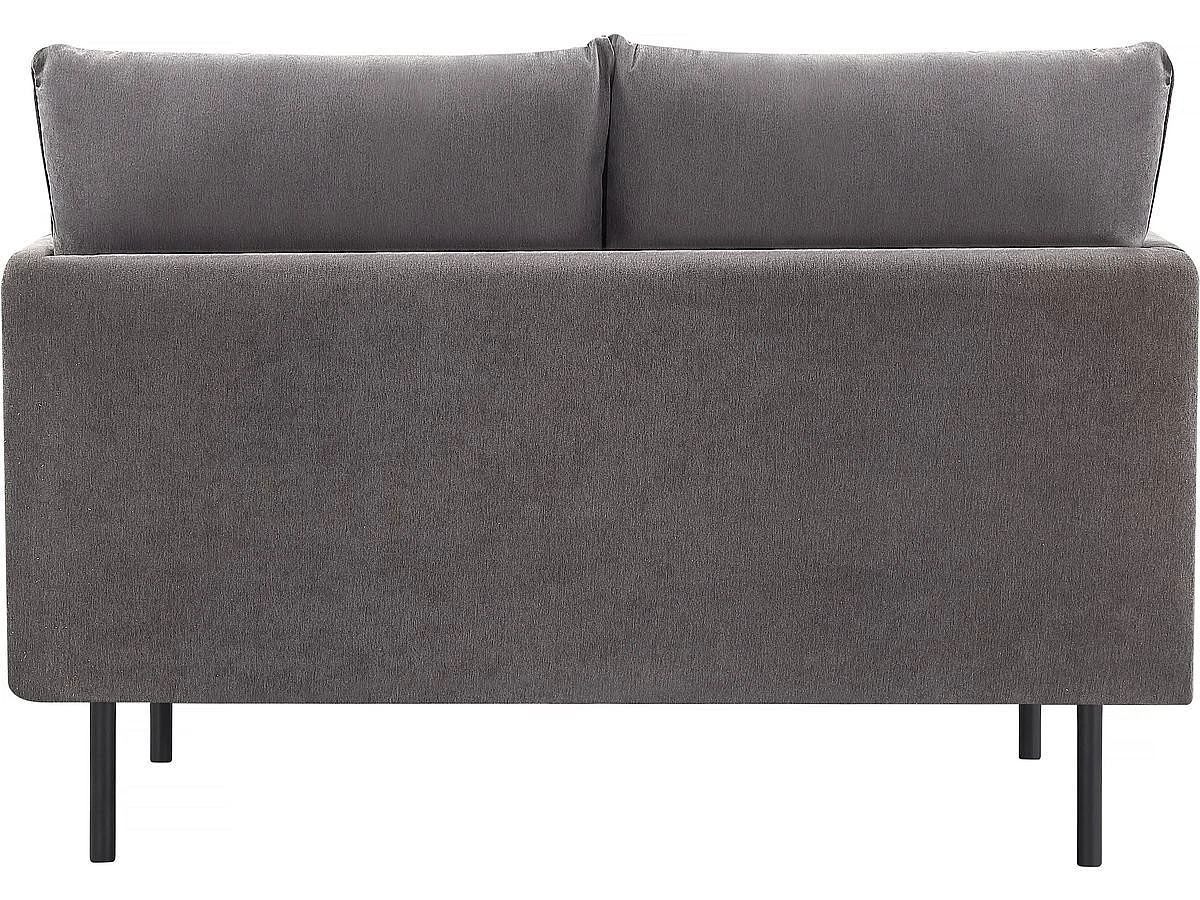 Modern 3-Sitsig Tygsoffa i Skandinavisk Stil "Rudy" i Mörkgrå Sammet - 180,5 x 78 x 52 cm