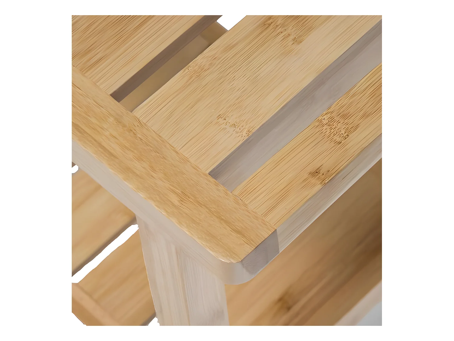 Tabouret en bois de bambou coloris naturel - Longueur 39,5 x Profondeur 25,2 x Hauteur 46 cm