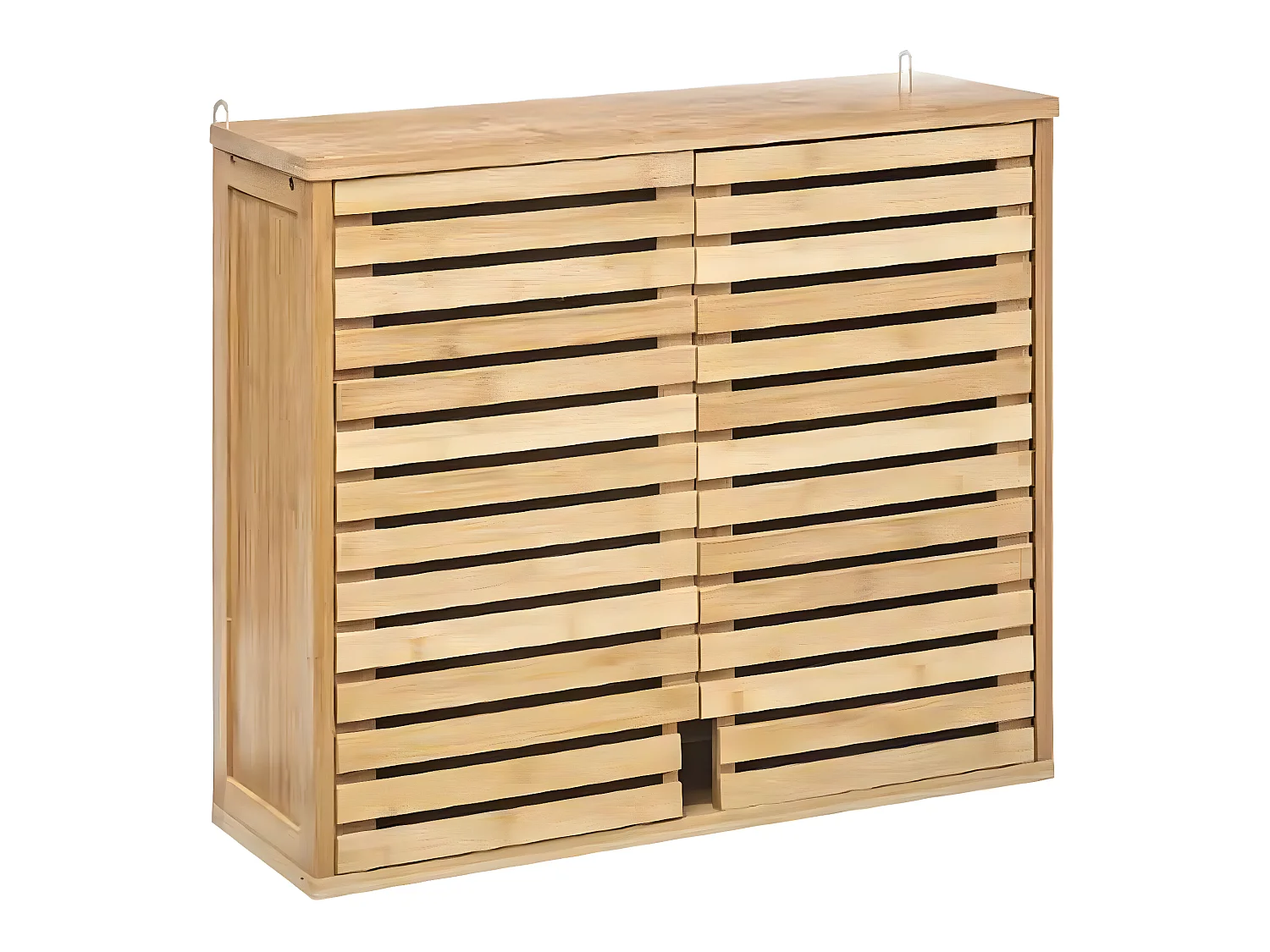 Meuble haut de salle de bain en bambou naturel - L.58.5 x P.20 x H.51.5 cm