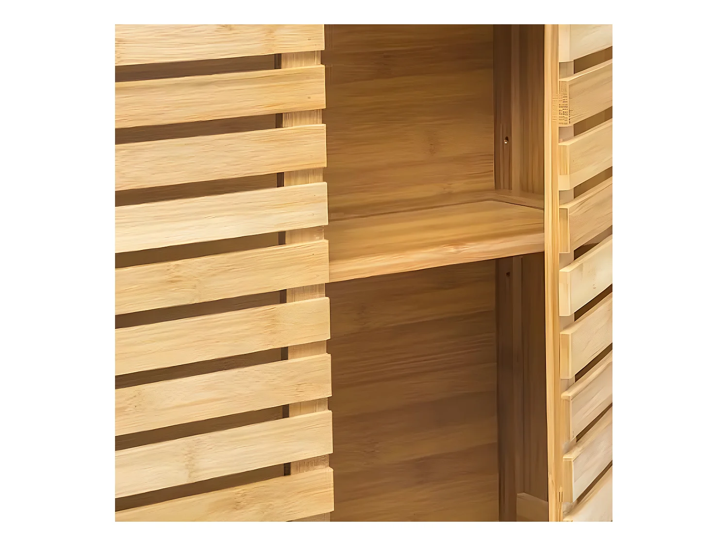 Meuble haut de salle de bain en bambou naturel - L.58.5 x P.20 x H.51.5 cm