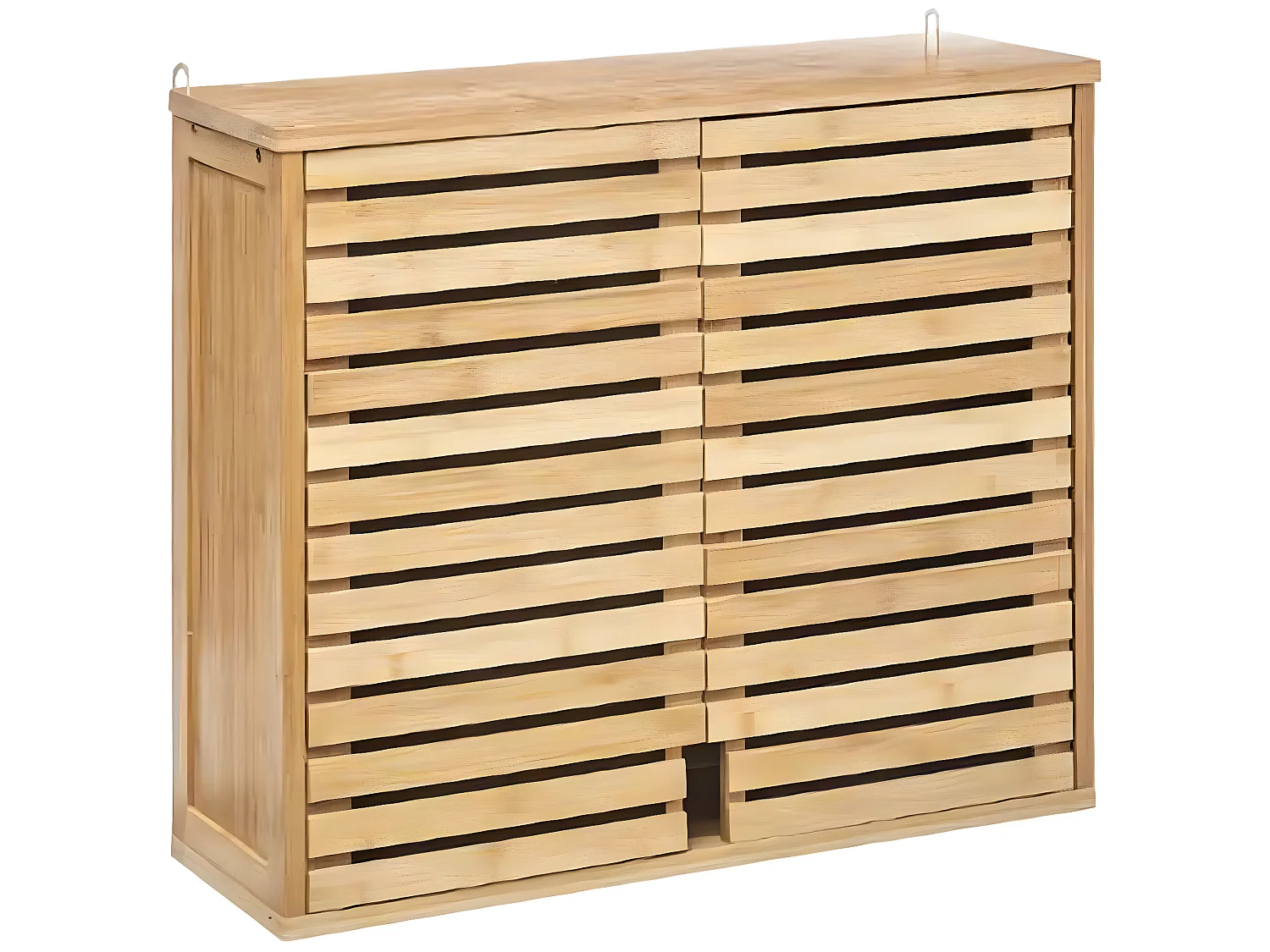 Meuble haut de salle de bain en bambou naturel - L.58.5 x P.20 x H.51.5 cm