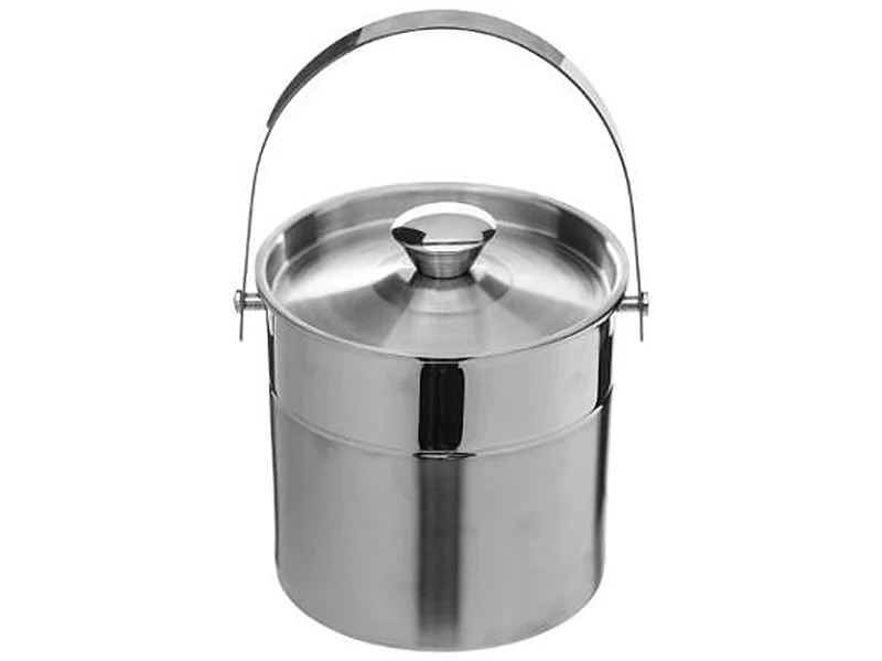 Seau Glace en acier inoxydable, double finition - Dim : d 15 x h 15cm