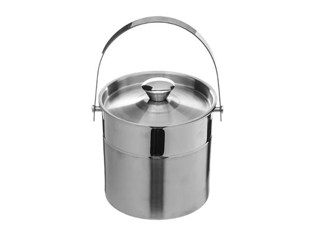Seau Glace en acier inoxydable, double finition - Dim : d 15 x h 15cm