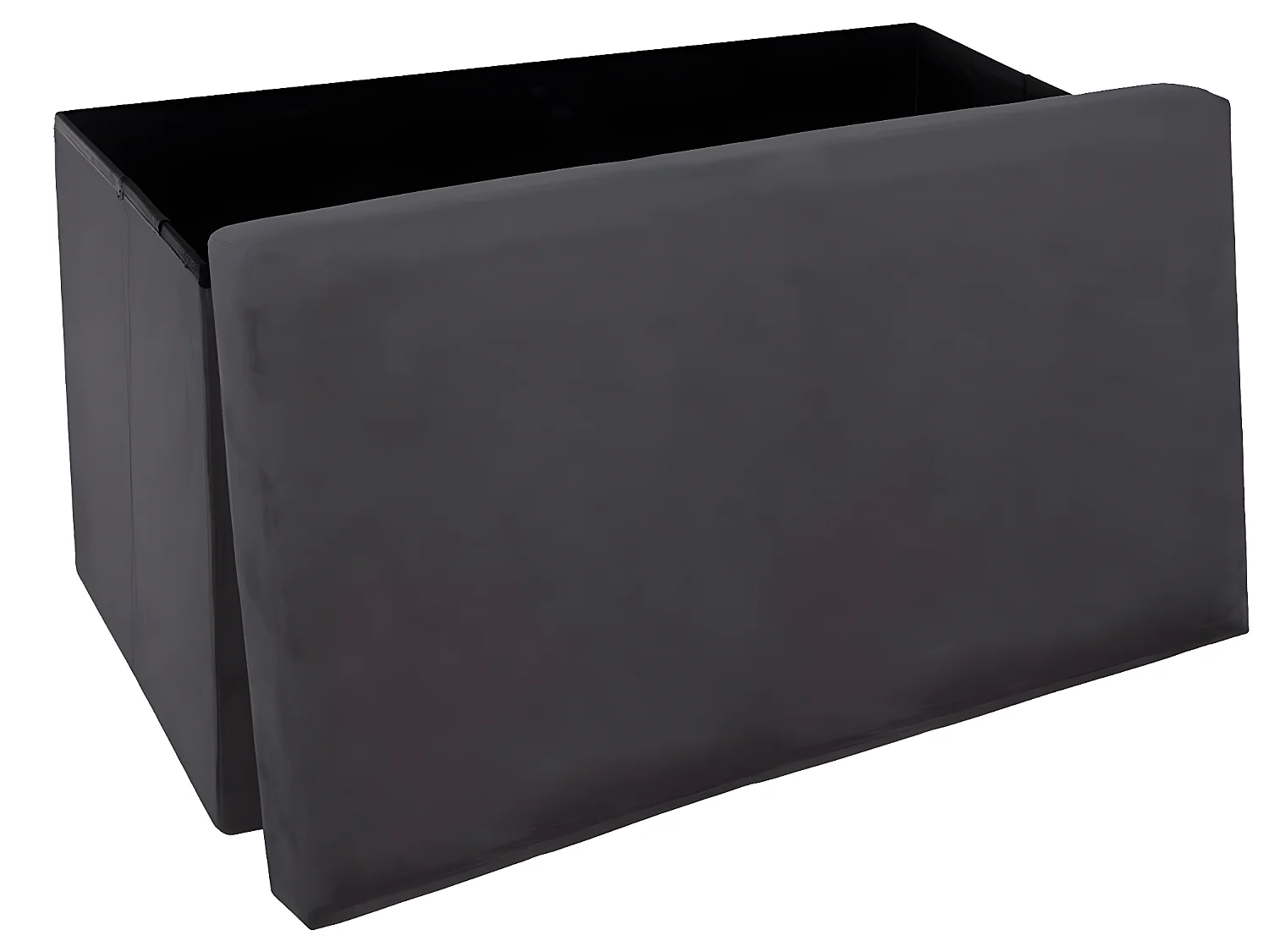 Pouf pliant double Gris foncé en velours - L. 76,6 x l. 38 x H. 37,5 cm