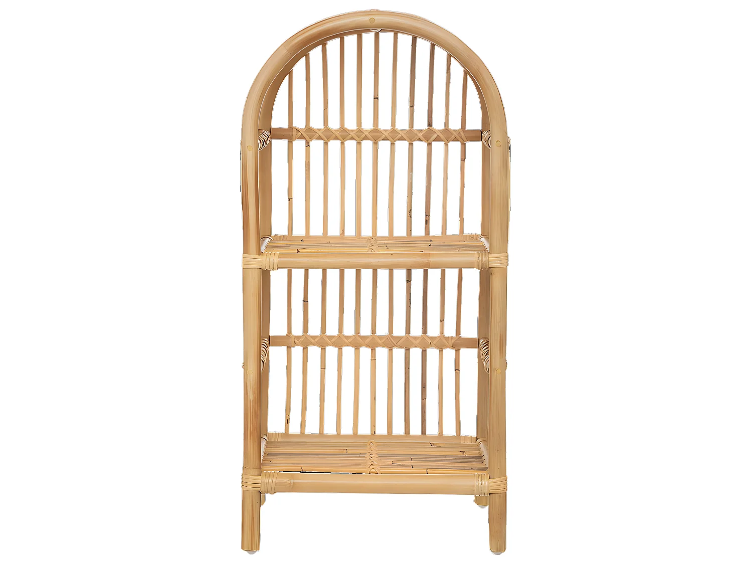 Bibliothèque enfant en rotin coloris beige - Longueur 38 x Profondeur 28 x Hauteur 76 cm