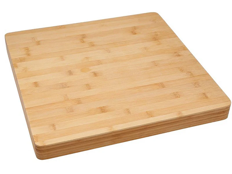 Planche à découper en bambou, coloris naturel - Dim : L.37 x l.37 x H.3.50cm