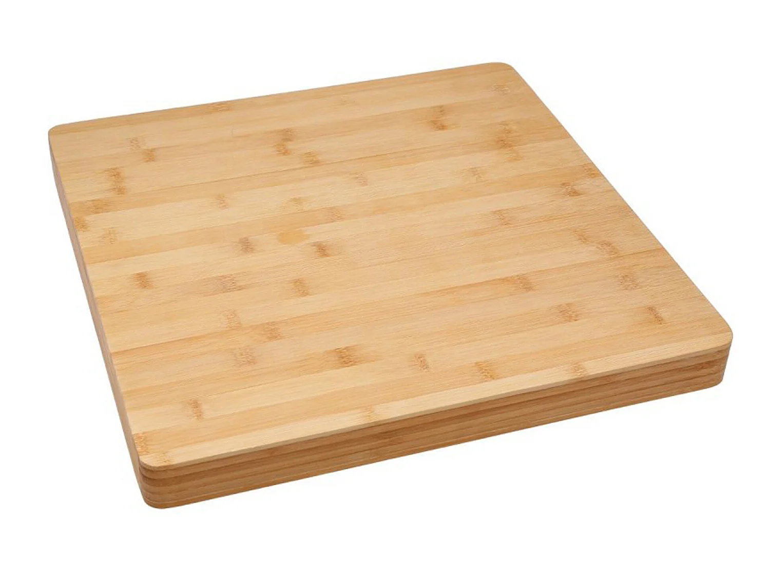 Planche à découper en bambou, coloris naturel - Dim : L.37 x l.37 x H.3.50cm