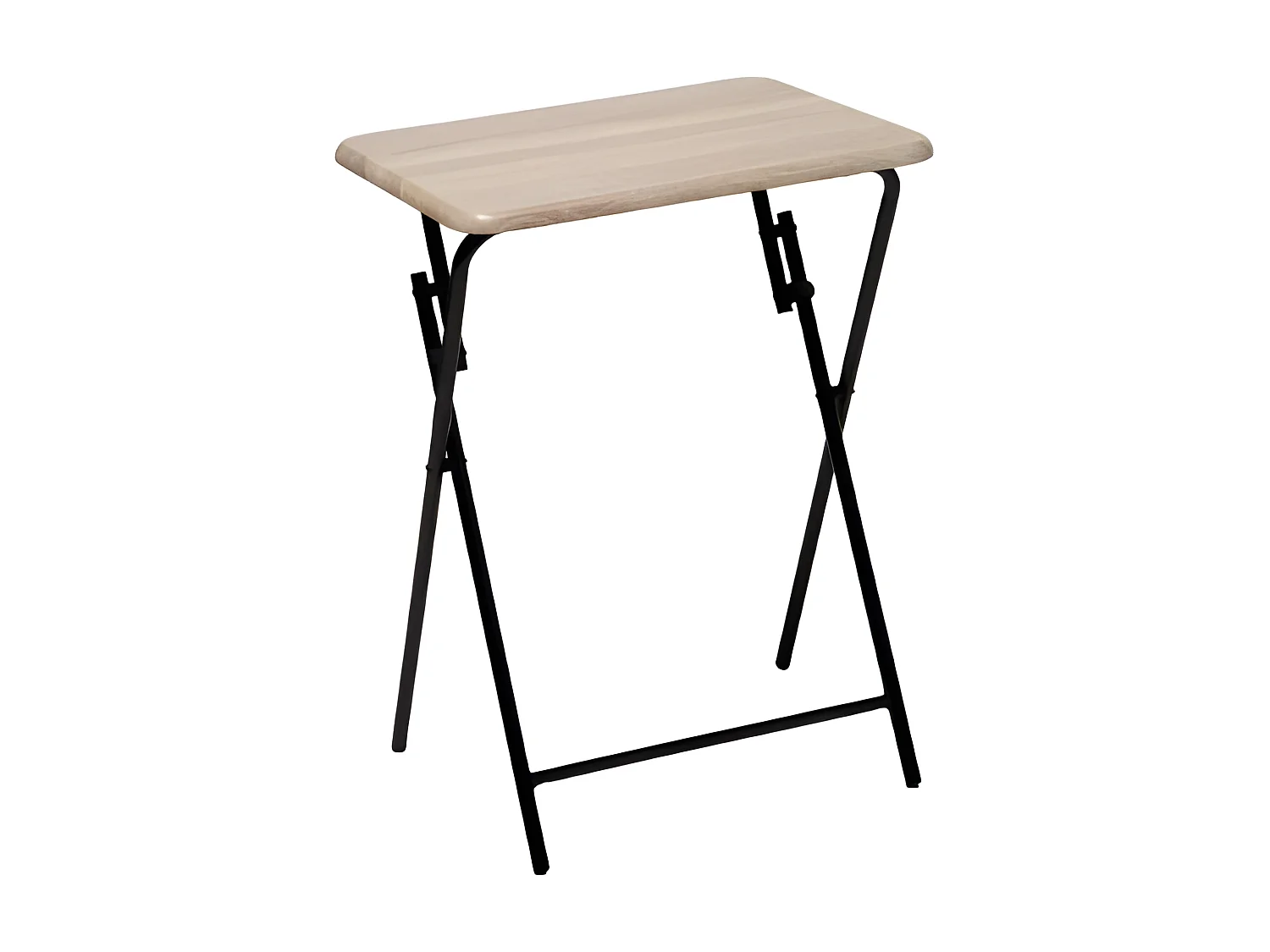 Table TV pliante en bois, pieds en métal gris