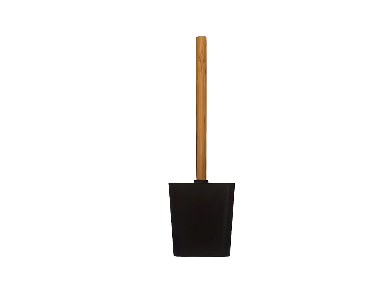 Brosse WC coloris noir en polystérine / bambou - L. 11,7 x P. 11,7 x H. 38 cm