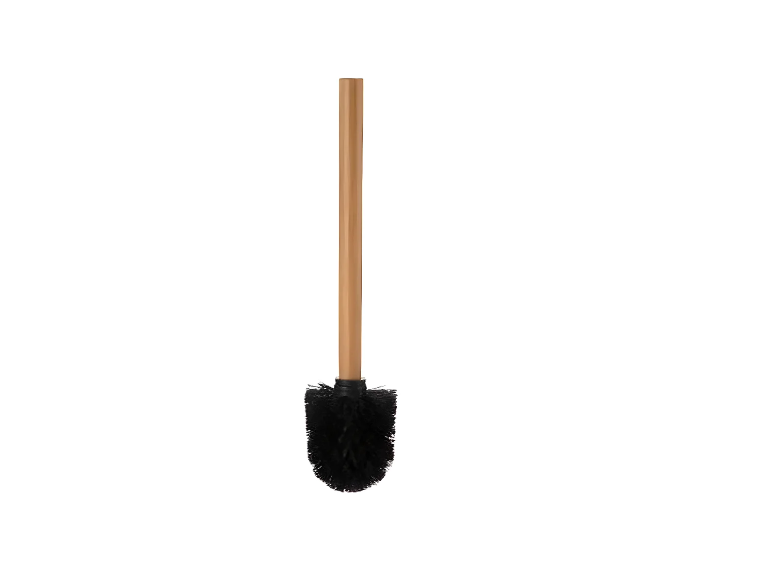 Brosse WC coloris noir en polystérine / bambou - L. 11,7 x P. 11,7 x H. 38 cm
