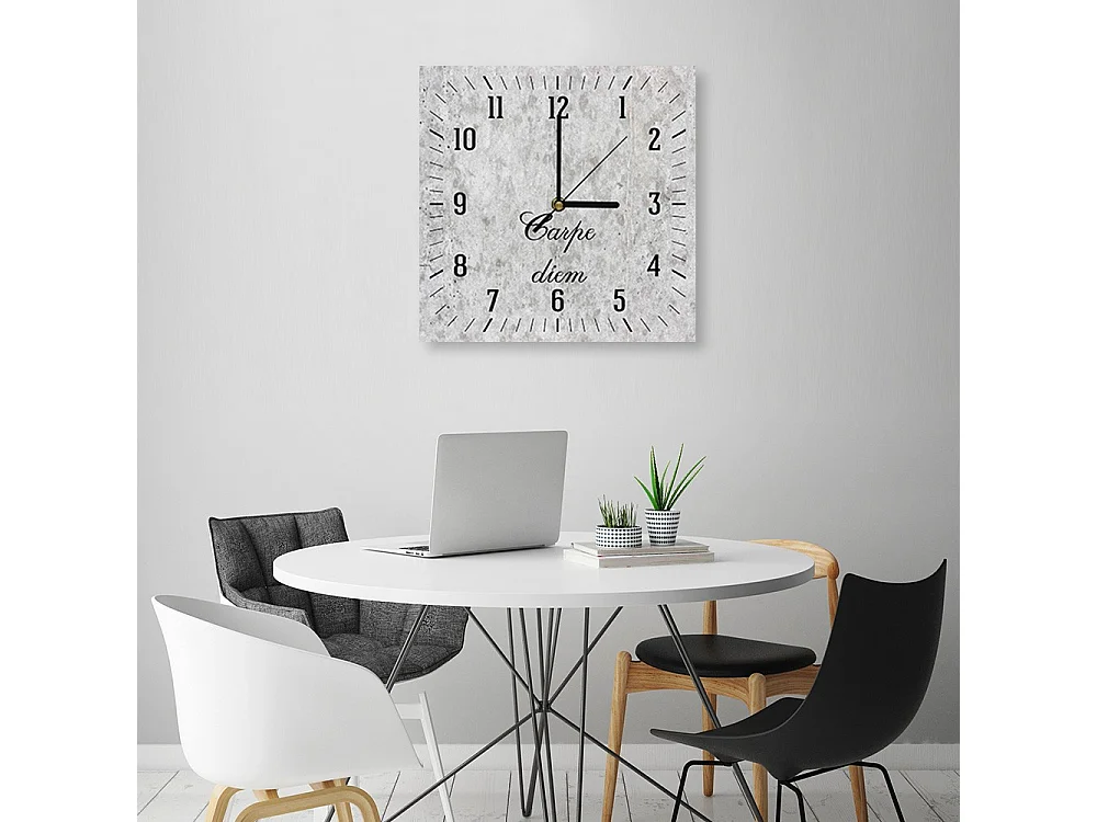 Orologio da parete, Carpe diem su una pietra leggera - 40x40
