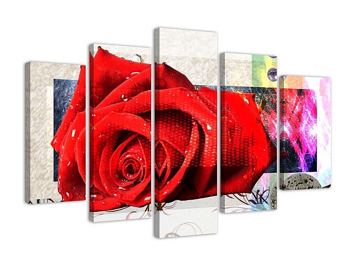 Custodia A Portafoglio Con Fiori Di Rosa Rossa Per IPhone 14 Plus - Protettiva In Policarbonato E TPU