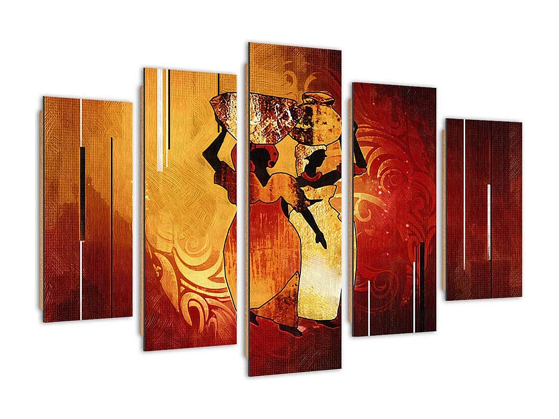Quadro deco panel 5 parti, Calore africano - 200x100