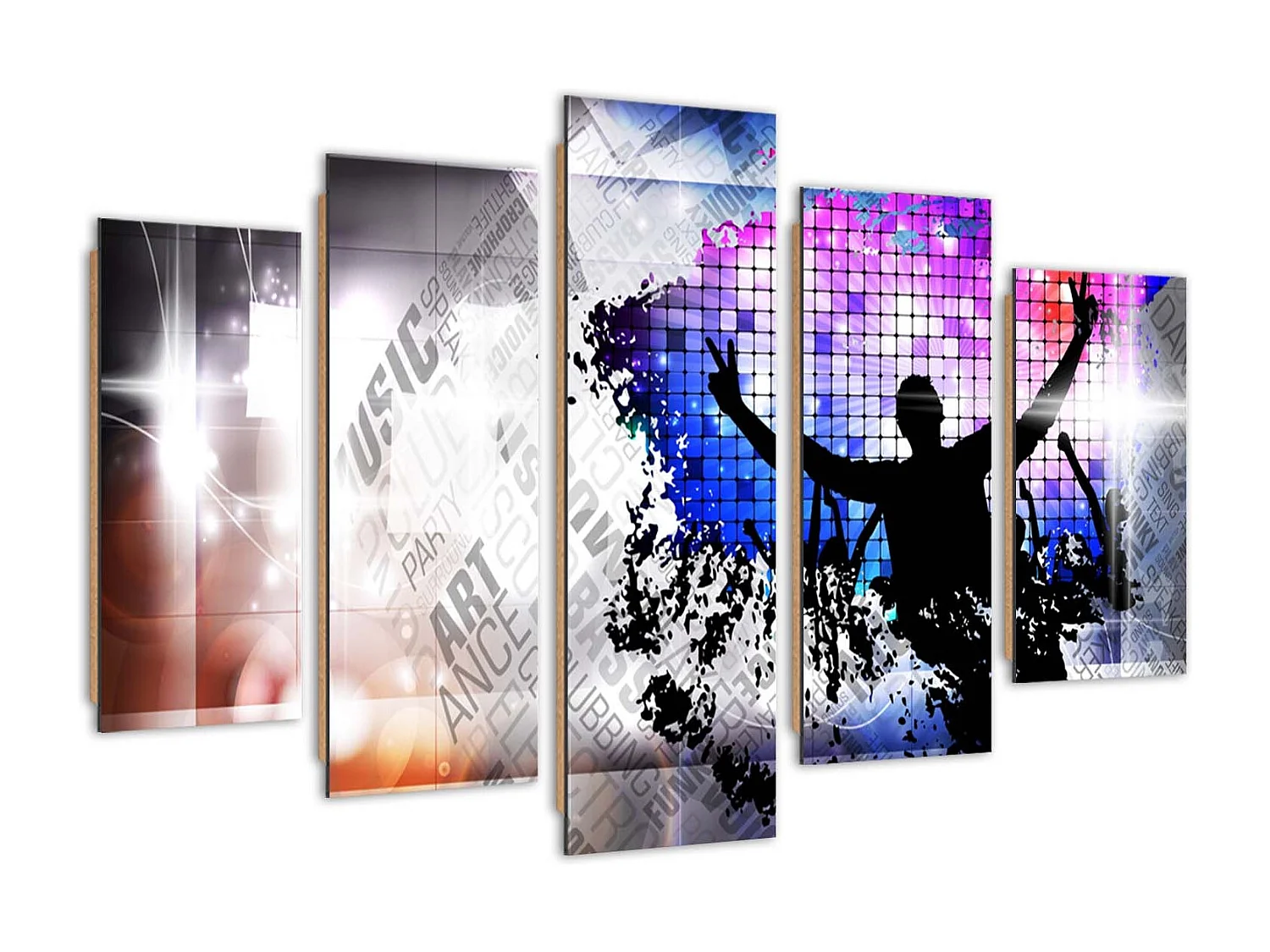 Quadro deco panel 5 parti, Danza d'arte - 200x100