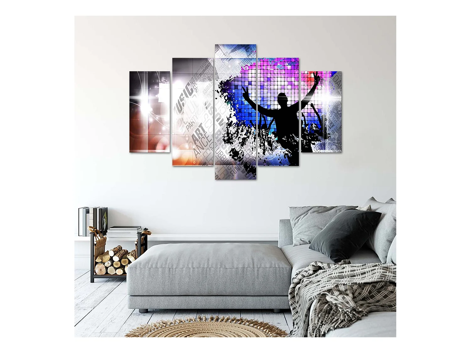 Quadro deco panel 5 parti, Danza d'arte - 200x100