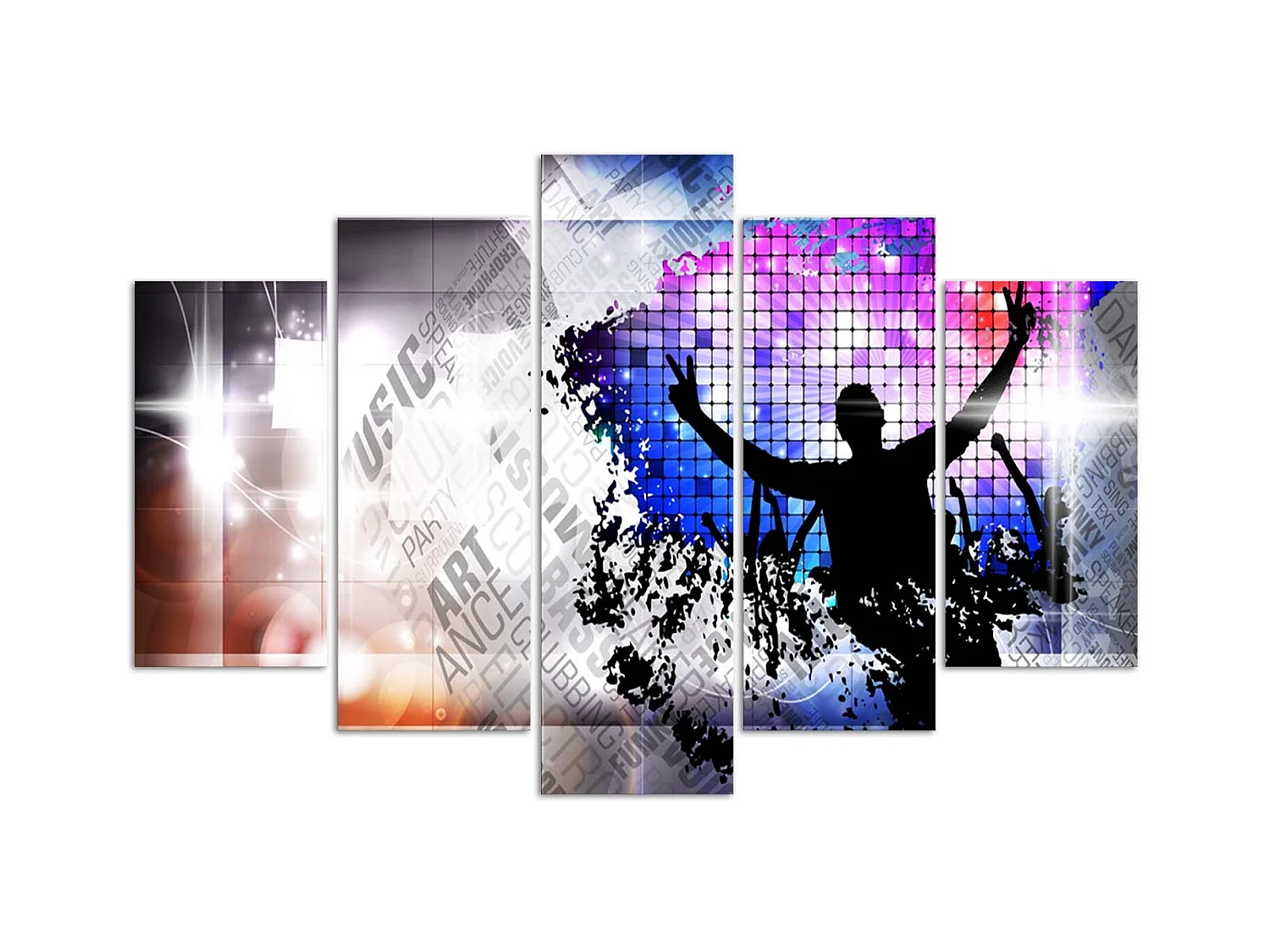 Quadro deco panel 5 parti, Danza d'arte - 200x100