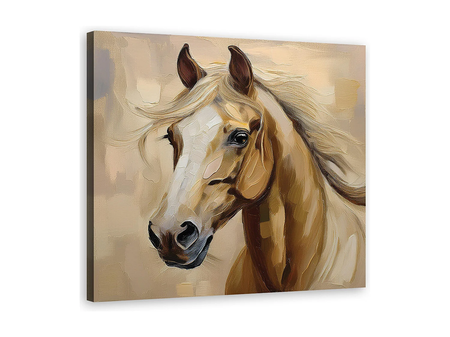 Quadro su tela, Animali dipinti Cavallo - 40x40
