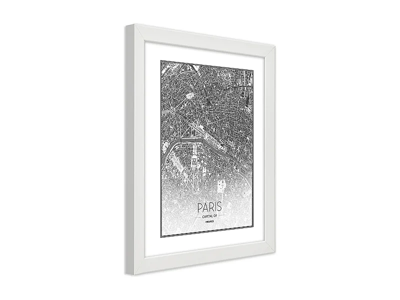 Quadro con cornice, Piano regolatore di Parigi - 30x45