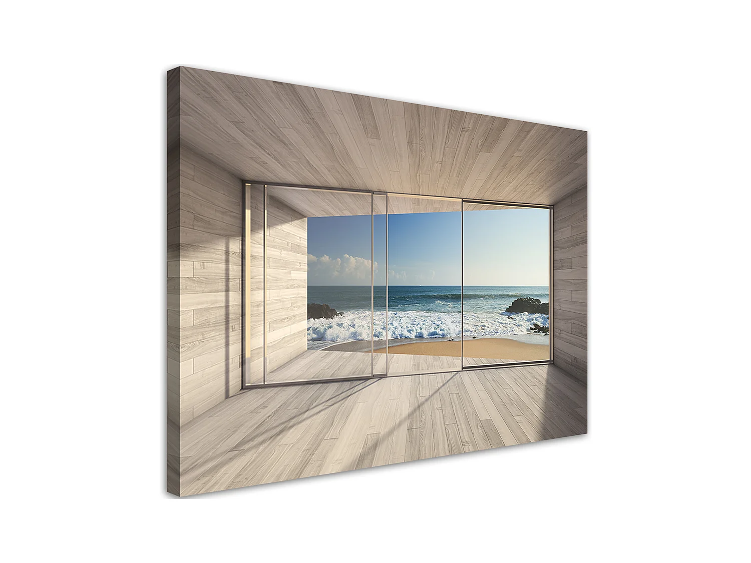 Quadro su tela, Vista mare dalla finestra - 90x60
