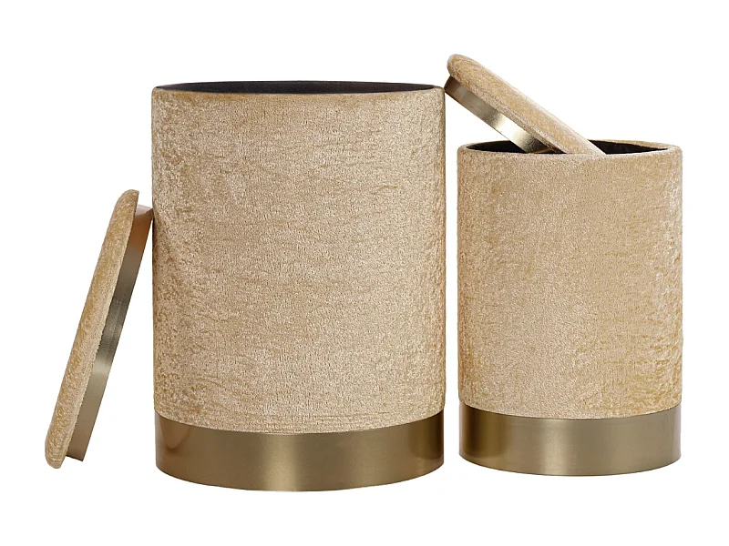 Set van 2 opberghockers in fluweel D35 cm – COMFORT