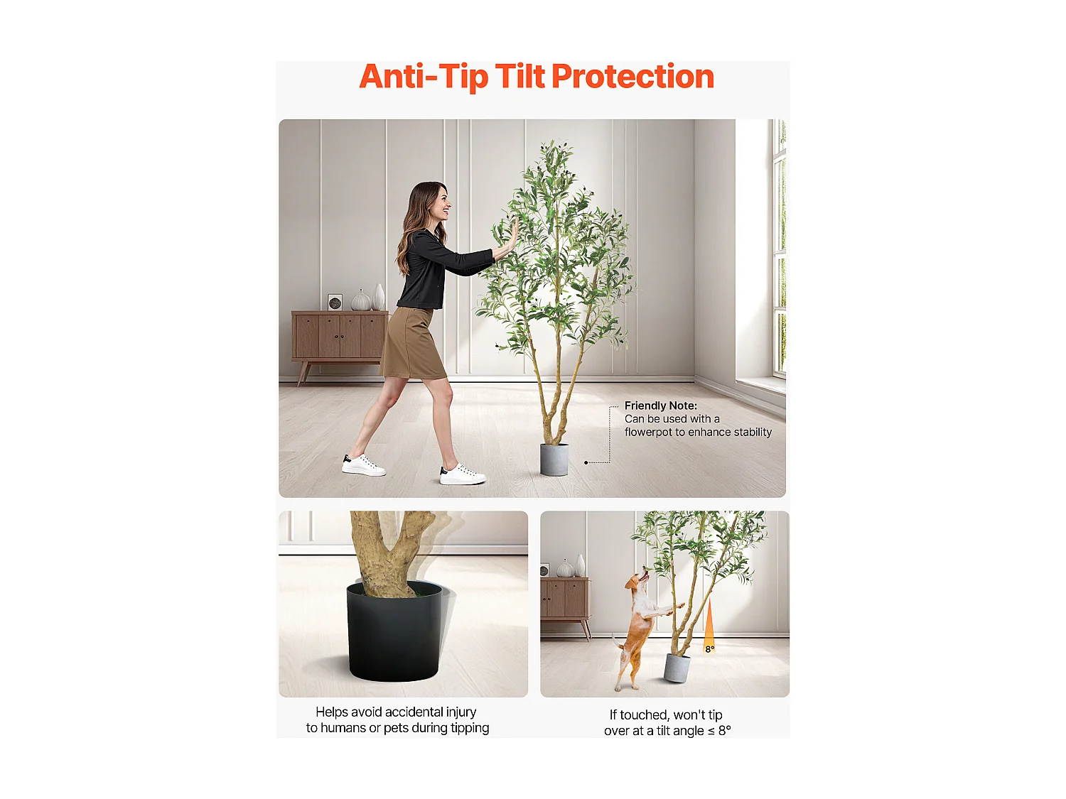 Arbres Artificiel SucceBuy Arbre Artificiel 210 cm, Plante Décorative en PE avec Pot Noir, Tronc et Feuilles Réalistes, Faux Olivier pour Bureau, Salon, Chambre