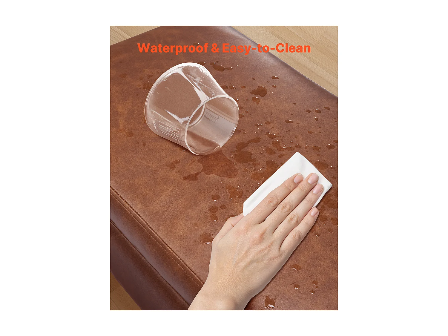 Banc Bout de Lit Succebuy Banc Coffre en Cuir PU de 1016 mm avec Rangement et Pieds en Métal, Banquette Élégante pour Chambre, Entrée, Salon, Marron