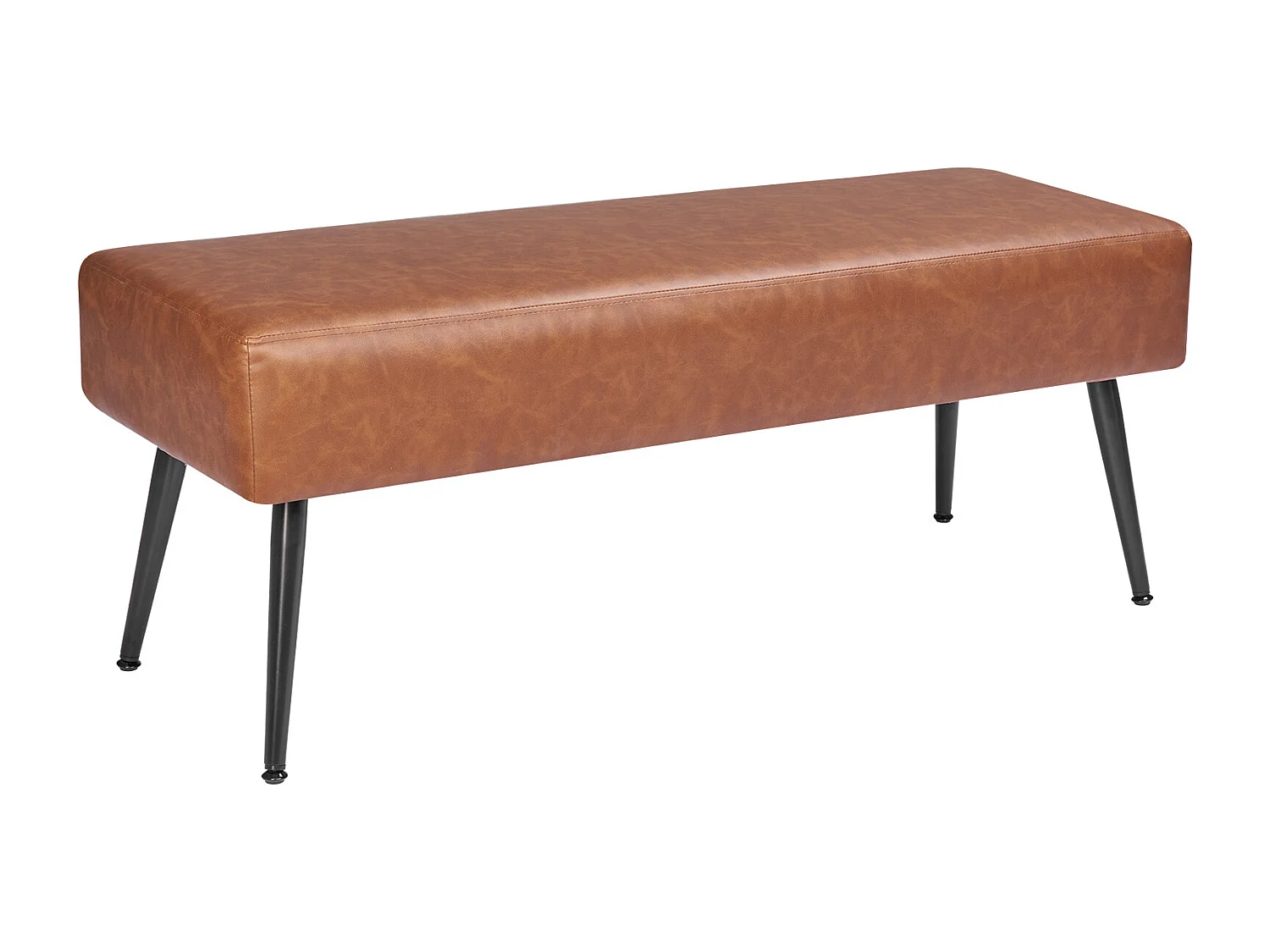 Banc Bout de Lit Succebuy Banc en Cuir PU de 110 x 40 x 43 cm, avec Pieds en Métal, Banquette Moderne pour Chambre, Entrée, Salon, Salle à Manger, Couloir, Marron