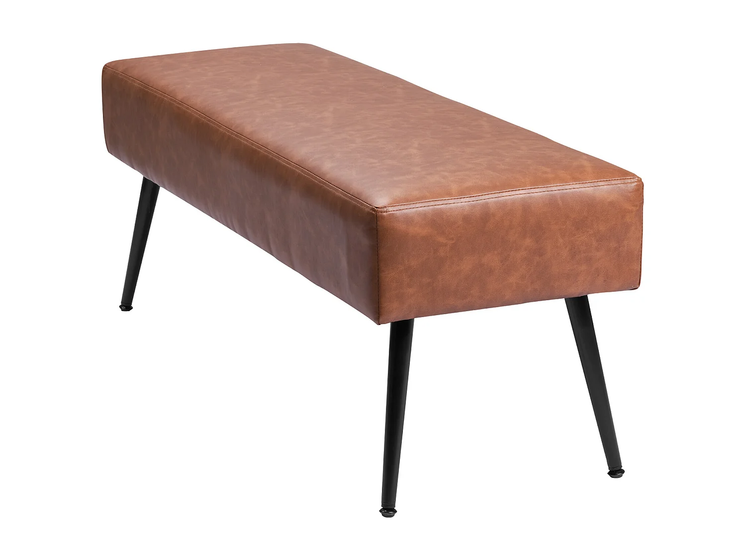 Banc Bout de Lit Succebuy Banc en Cuir PU de 110 x 40 x 43 cm, avec Pieds en Métal, Banquette Moderne pour Chambre, Entrée, Salon, Salle à Manger, Couloir, Marron