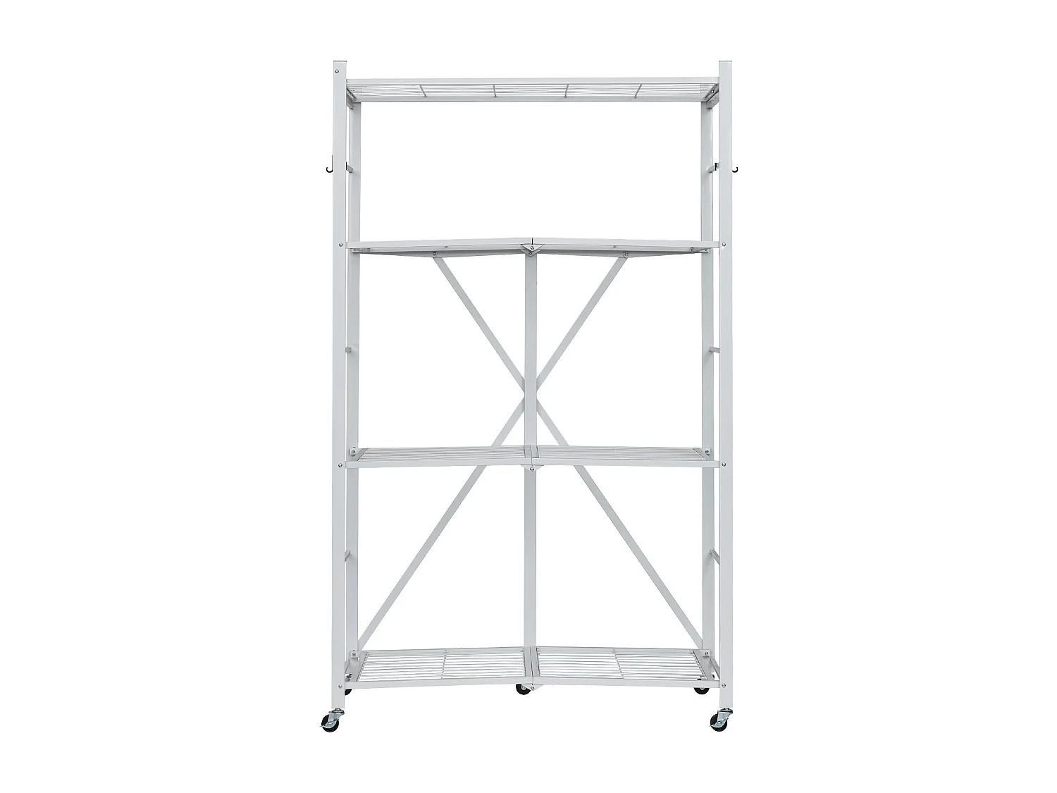 Estante Plegable SucceBuy Estantería Plegable Móvil de 4 Niveles, 91 x 53 x 152 cm, Estructura Metálica Robusta, Capacidad Estática de 340 kg y Dinámica de 90,7 kg