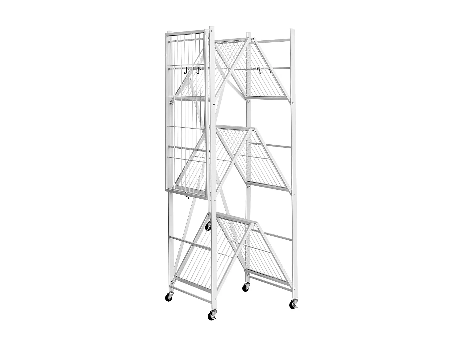 Estante Plegable SucceBuy Estantería Plegable Móvil de 4 Niveles, 91 x 53 x 152 cm, Estructura Metálica Robusta, Capacidad Estática de 340 kg y Dinámica de 90,7 kg
