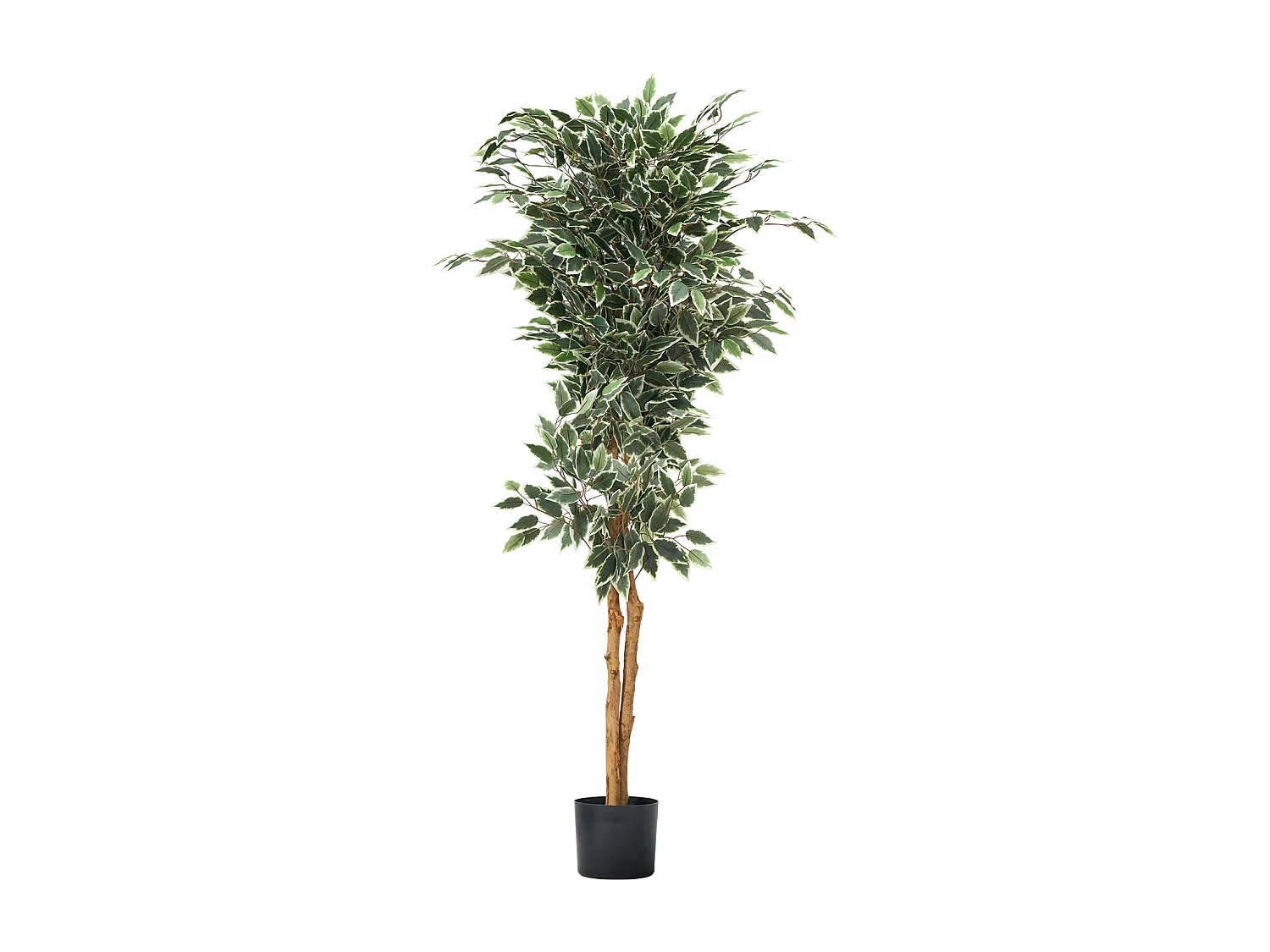 Arbres Artificiel SucceBuy Arbre Artificiel 150 cm, Plante Décorative en PE avec Pot Noir, Tronc et Feuilles Vertes Réalistes, Faux Ficus pour Bureau, Salon