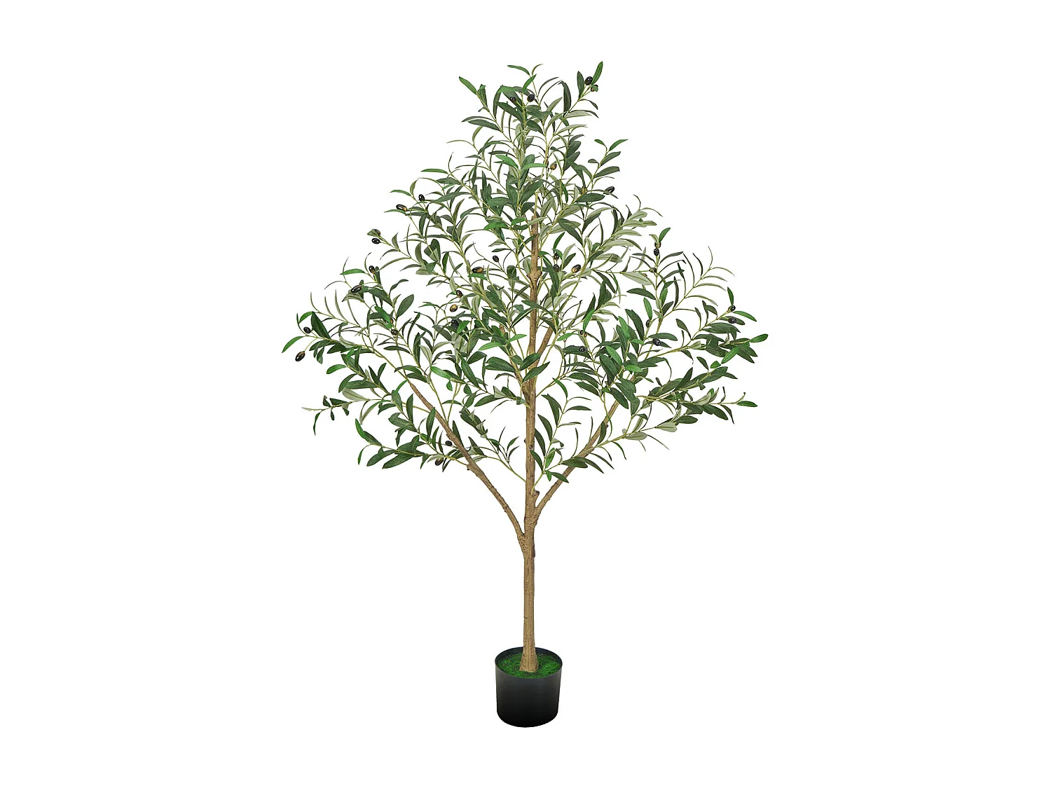 Arbres Artificiel SucceBuy Arbre Artificiel 150 cm, Plante Décorative en PE avec Pot Noir, Tronc et Feuillage Réalistes, Idéal pour Bureau, Salon