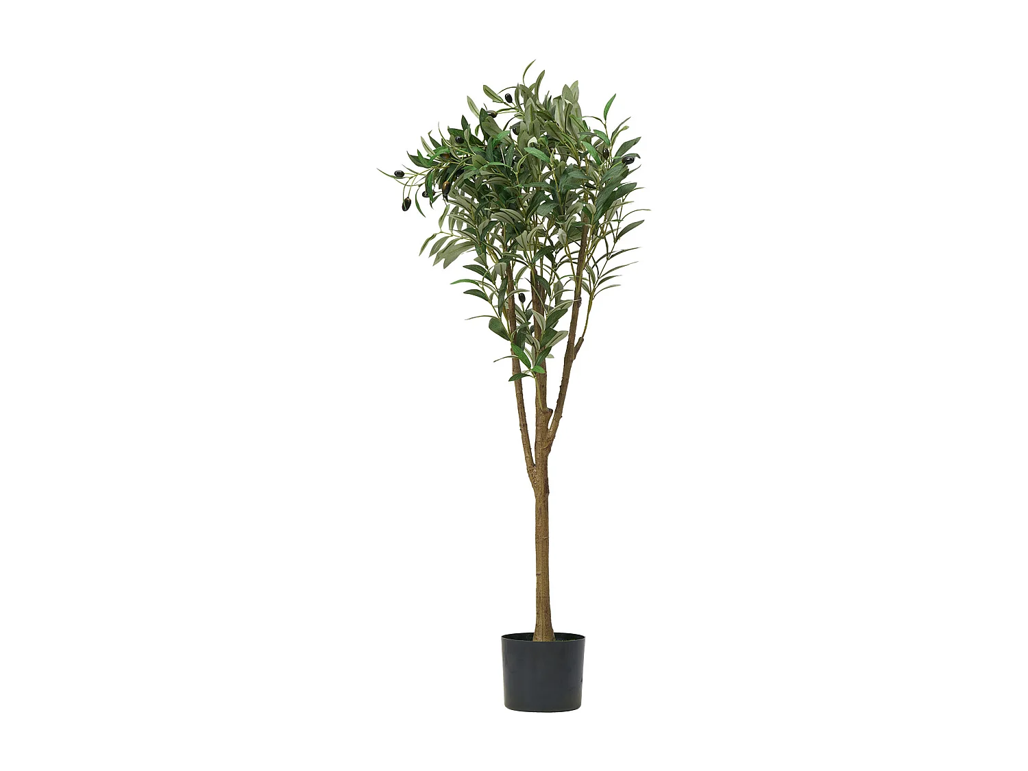 Arbres Artificiel SucceBuy Arbre Artificiel 150 cm, Plante Décorative en PE avec Pot Noir, Tronc et Feuillage Réalistes, Idéal pour Bureau, Salon