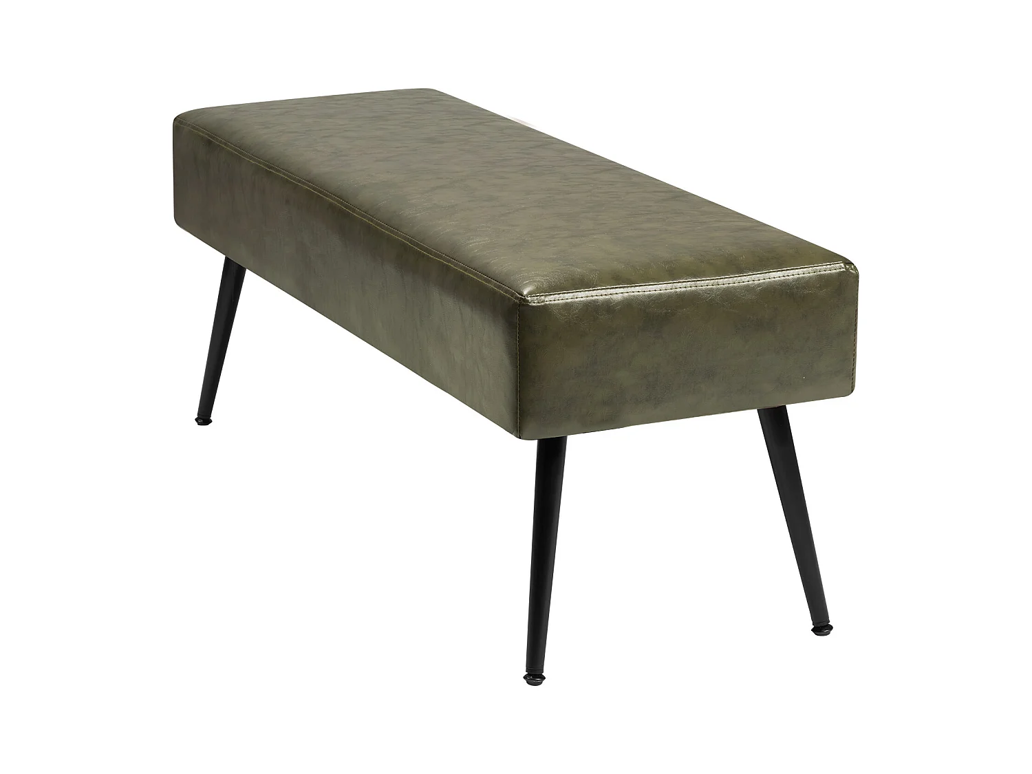 Banco de Cabecera Succebuy Banco de Piel Sintética de 110 x 40 x 43 cm, a Pie de Cama con Patas de Metal, Moderno Banco para Dormitorio, Entrada, Salón (Verde)